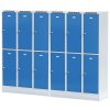 satni skrinka s uloznymi boxy na soklu 6 boxu 1920 x 1200 x 500 mm cylindricky zamek cervene dvere 125985