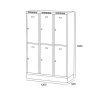 satni skrinka s uloznymi boxy na soklu 6 boxu 1920 x 1200 x 500 mm cylindricky zamek cervene dvere 125991