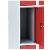 Šatní skříňka s úložnými boxy, 3 boxy, oranžové dveře, cylindrický zámek