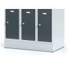 satni skrinka s uloznymi boxy na soklu 9 boxu 1920 x 900 x 500 mm otocny zamek tmave sede dvere 125954