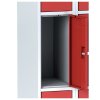 satni skrinka s uloznymi boxy na soklu 9 boxu 1920 x 900 x 500 mm otocny zamek tmave sede dvere 41322