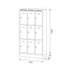 satni skrinka s uloznymi boxy na soklu 9 boxu 1920 x 900 x 500 mm otocny zamek tmave sede dvere 125964