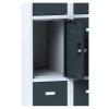 satni skrinka s uloznymi boxy na soklu 8 boxu 1920 x 600 x 500 mm cylindricky zamek modre dvere 43884