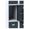 satni skrinka s uloznymi boxy na soklu 12 boxu 1920 x 900 x 500 mm cylindricky zamek sede dvere 11427