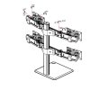 Držák monitorů stojánkový 4x monitor