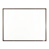 Bílá magnetická popisovací tabule s keramickým povrchem boardOK, 1200 x 900 mm, hnědý rám