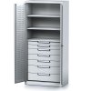 policova dilenska skrin 2 dverova mechanic 3 police 7 zasuvek 920 x 500 x 1950 mm sede dvere 17161