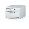 zavesny dilensky box na naradi k pracovnim stolum mechanic 2 zasuvky 480 x 600 x 351 mm sede dvere 17913
