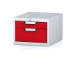 zavesny dilensky box na naradi k pracovnim stolum mechanic 2 zasuvky 480 x 600 x 351 mm cervene dvere 17916