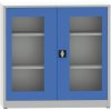 svarovana policova skrin s prosklenymi dvermi 1150 x 1200 x 600 mm seda modra 23415