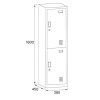satni skrinka s uloznymi boxy 2 boxy 1800 x 380 x 450 mm demont cylindricky zamek cervene dvere 124562