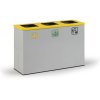 kos na trideny odpad 3x 42 l stojan na odpadkove pytle seda zluta 104721