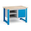 dilensky stul kovona 2 zavesne skrinky na naradi s polici bukova sparovka pevne nohy 1200 mm 34987