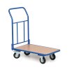 plosinovy vozik s vyplni a sklopnym madlem plosina 500x800 mm nosnost 200 kg kola 125 mm s cernou pryzi 67039