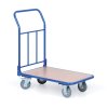plosinovy vozik s vyplni a sklopnym madlem plosina 500x800 mm nosnost 200 kg kola 125 mm s sedou pryzi 83114
