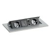 zasuvkovy box typ ii vyklopny 2x zasuvka usb a usb c 2x rj45 port stribrna 35996