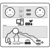 Zásuvkový box TYP III - výklopný, 2x zásuvka, 2x port USB data, 2x RJ45 port, stříbrná