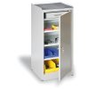dilenska policova skrinka na naradi 3 police 1 zasuvka 450 x 450 x 1020 mm sede dvere 1580