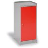 dilenska policova skrinka na naradi 3 police 1 zasuvka 450 x 450 x 1020 mm cervene dvere 1582