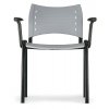 Plastová židle SMART - chromované nohy s područkami, šedá
