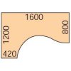 Ergonomický kancelářský pracovní stůl PRIMO FLEXI, 1600 x 1200 mm, šedá / buk, levý