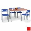 Sestava jídelní stůl 1200 m + 4 plastové židle LINDY červené ZDARMA
