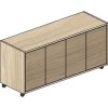 pojizdna skrinka na koleckach s dvermi layers dlouha 1200 x 400 x 575 mm dub prirodni dub moreny 21837