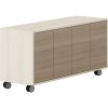 pojizdna skrinka na koleckach s dvermi layers dlouha 1200 x 400 x 575 mm dub prirodni dub moreny 21836