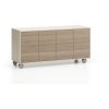 pojizdna skrinka na koleckach s dvermi layers dlouha 1200 x 400 x 575 mm dub prirodni dub moreny 105216