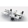 Kancelářský pracovní stůl LAYERS, výsuvná prostřední deska, 1700 mm, bílá / šedá