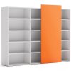 Skříň vysoká otevřená dlouhá BLOCK White, oranžová