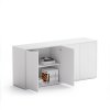 skrinka nizka s dvirky block white 34333
