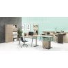 vyskove nastavitelny stul single layers 160x80 cm 2 motory s prepazkami dub prirodni dub moreny 22708