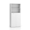 kancelarska policova skrin 2 dverova segment uzamykatelna 4 police 840 x 370 x 1880 mm bila 24007