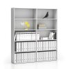dvojity vysoky kancelarsky regal segment 8 polic 1660 x 350 x 1880 mm bila 23972