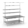 nerezovy pracovni stul s nastavbou 1800 x 1050 x 2100 mm 48556