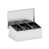 nerezovy zasobnik na 3 prisady 230 x 150 x 90 mm 48570