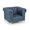 kozene kreslo rick modre 56877