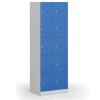 satni skrinka s uloznymi boxy 5 boxu 1850 x 300 x 500 mm demont cylindricky zamek cervene dvere 128118