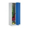 Šatní skříňka snížená, 2 oddíly, 1500 x 600 x 500 mm, kódový zámek, modré dveře
