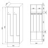 Kovová šatní skříňka Z, 4 oddíly, 1850x600x500 mm, mechanický kódový zámek, laminované dveře, bříza