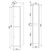 satni skrinka s uloznymi boxy 2 boxy 1850 x 300 x 500 mm mechanicky kodovy zamek laminovane dvere bila 62134