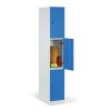 Šatní skříňka s úložnými boxy, 3 boxy, 1850 x 300 x 500 mm, mechanický kódový zámek, laminované dveře, dub přírodní