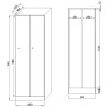 Kovová šatní skříňka, 2-dveřová, 1850 x 600 x 500 mm, cylindrický zámek, laminované dveře, bříza