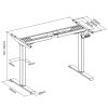 Výškově nastavitelný pracovní stůl do dílny, 2 motory, 1500 x 800 x 760-1230 mm, černá podnož