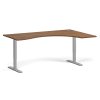 Ergonomický výškově nastavitelný stůl. 180x120 cm, 2 motory, L/P, šedá podnož, ořech