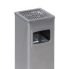 Odpadkový koš s popelníkem a vnitřní nádobou, 11,5 l, nerez