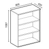 kombinovana kancelarska skrin se zasuvnymi dvermi primo white 800 x 420 x 1087 mm bila dub prirodni 82449