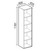 kombinovana kancelarska skrin primo white dvere na 3 patra 400 x 420 x 1781 mm bila dub prirodni 82561