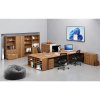 kombinovana kancelarska skrin primo wood s drevenymi a sklenenymi dvermi 800 x 420 x 1781 mm orech 72350